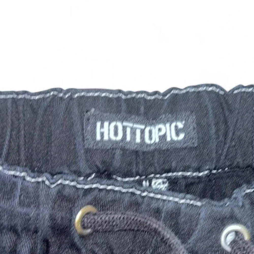 Hot Topic Black White Carpenter Zipper Pants - Picture 4 of 5